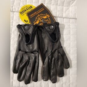 Milwaukee Leather SH869 Men's Black Deerskin Leather Professional Driving Gloves